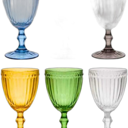 Cecaro Group - Set 6 Calici Olivia in Vetro Colorato 330 ml Resistenti