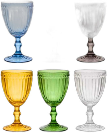 Cecaro Group - Set 6 Calici Olivia in Vetro Colorato 330 ml Resistenti