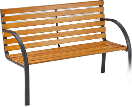 Cecaro Group - Panchina da Giardino 2 Posti in Acciaio e Legno per Esterno