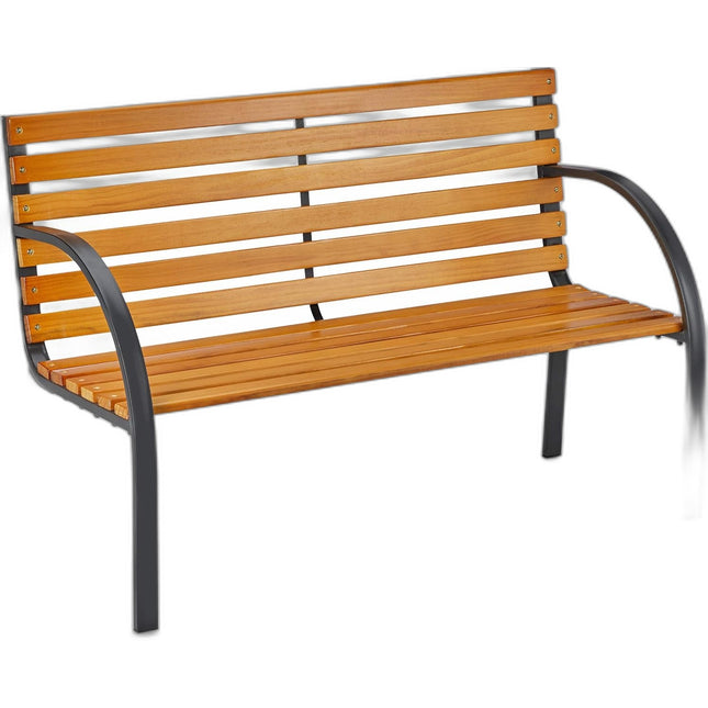 Cecaro Group - Panchina da Giardino 2 Posti in Acciaio e Legno per Esterno