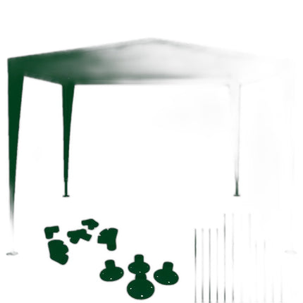 Cecaro Group - Gazebo da Giardino 240×240 cm – Struttura in Metallo Bianco Ø19mm
