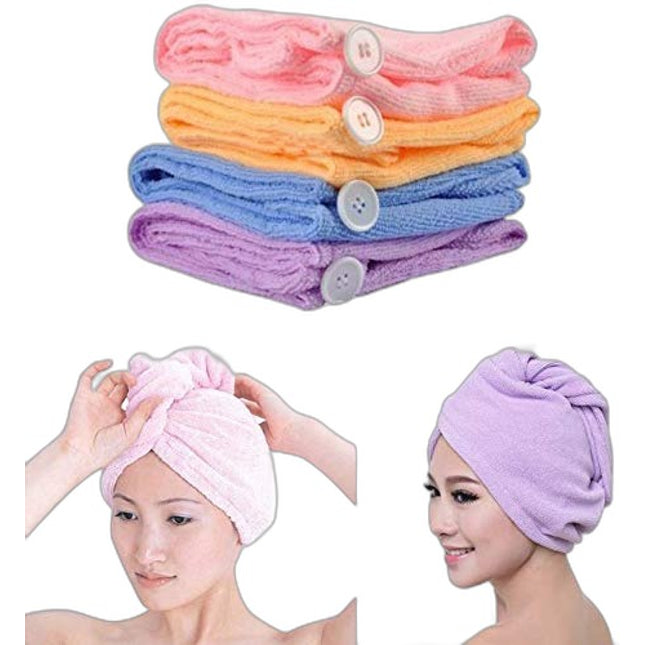 Cecaro Group - Set 2 Asciugamani Capelli Microfibra Colori Assortiti