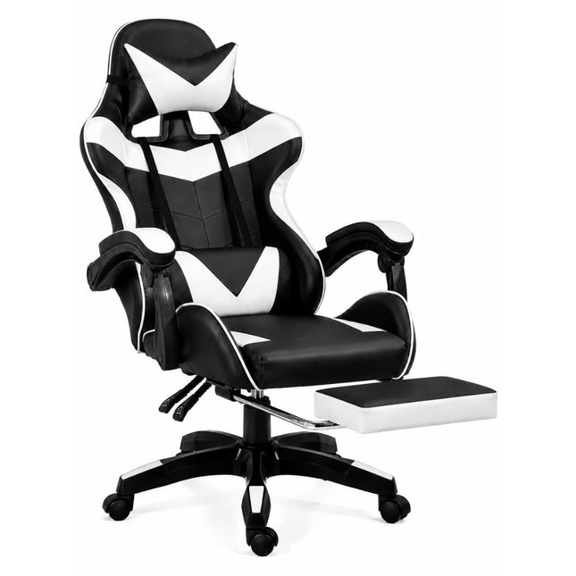 Sedia gaming ergonomica reclinabile con poggiapiedi e portata 150 kg