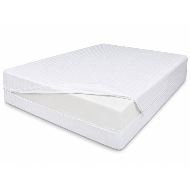Coprimaterasso matrimoniale bianco con cerniera 170x190x27 cm in cotone