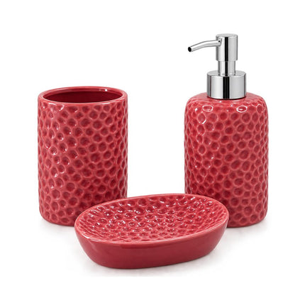 Portasapone e bicchiere porta spazzolini in ceramica coordinati per il lavabo