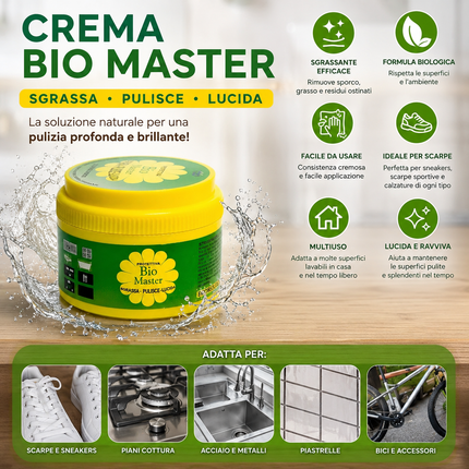 Crema Bio Master Ecologica – Crema Sgrassante Multiuso per Scarpe, Casa e Superfici