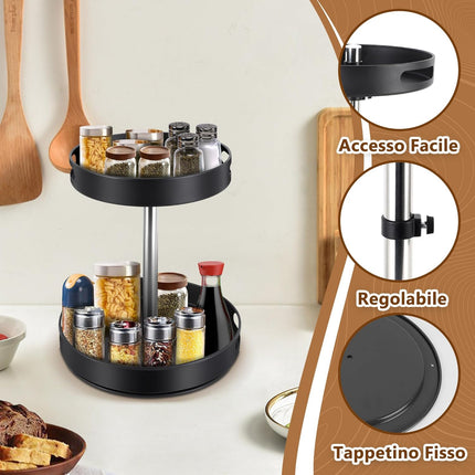 Organizzatore Spezie 2 Livelli Girevole 360°