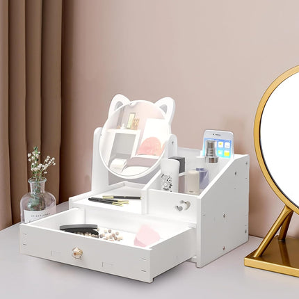 Organizer Trucco con Specchio e Cassetto