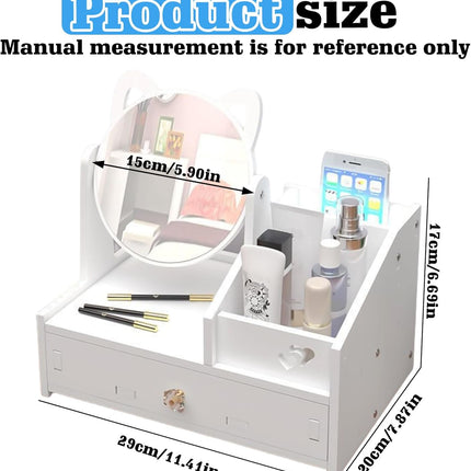 Organizer Trucco con Specchio e Cassetto