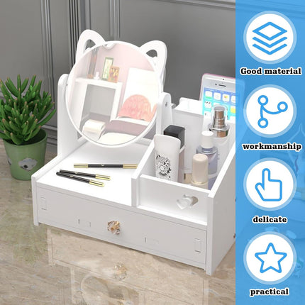 Organizer Trucco con Specchio e Cassetto
