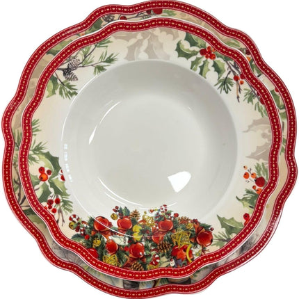 Set Piatti Natale Babbo Natale in Porcellana