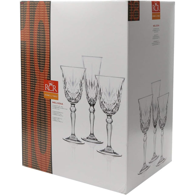 RCR Melodia – Set di 18 Calici in Vetro