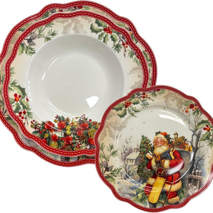 Set Piatti Natale Babbo Natale in Porcellana