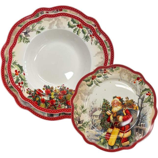 Set Piatti Natale Babbo Natale in Porcellana