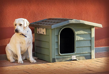 Bama Bungalow – Cuccia per Cani (Taglia Media, Verde e Beige)