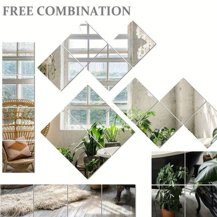 Specchi Da Parete Adesivi Acrilici - Set 4 Pezzi 30x30 Cm, Infrangibili, Sicuri, Per Bagno, Camera O Soggiorno - Foto 7