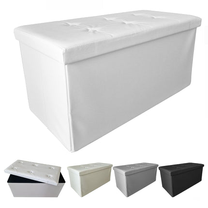 Pouf Contenitore Rettangolare pieghevole  in Ecopelle 77x38x38 cm