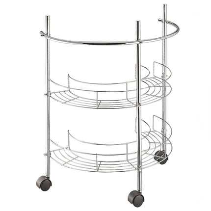 Scaffaletto Sottolavabo a 2 Ripiani in Acciaio Inox e Plastica 54,5 x 34 x 66,5 cm