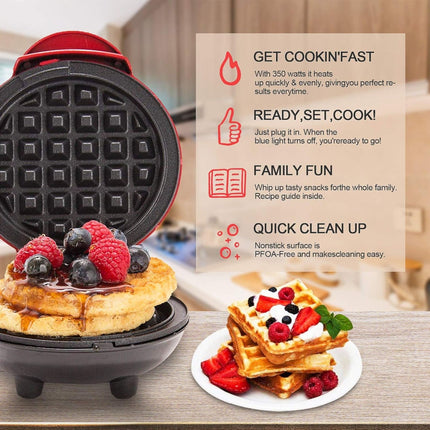 Mini Piastra per Waffle 350W