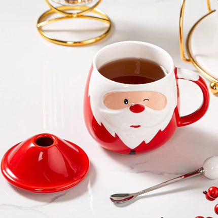 Tazza di Natale Creativa con Cucchiaio e Coperchio  400 ml di Pura Magia Natalizia