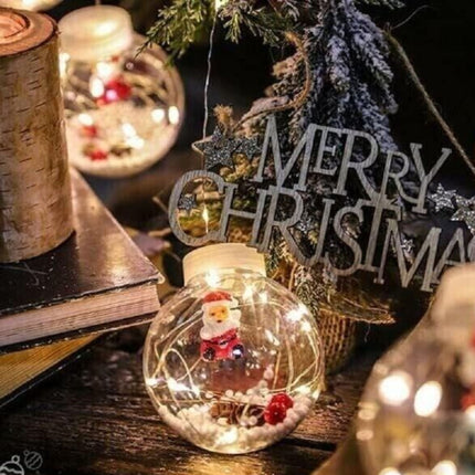 Lampada Decorativa a LED con Pupazzo di Neve, Albero di Natale e Sfere Luminose