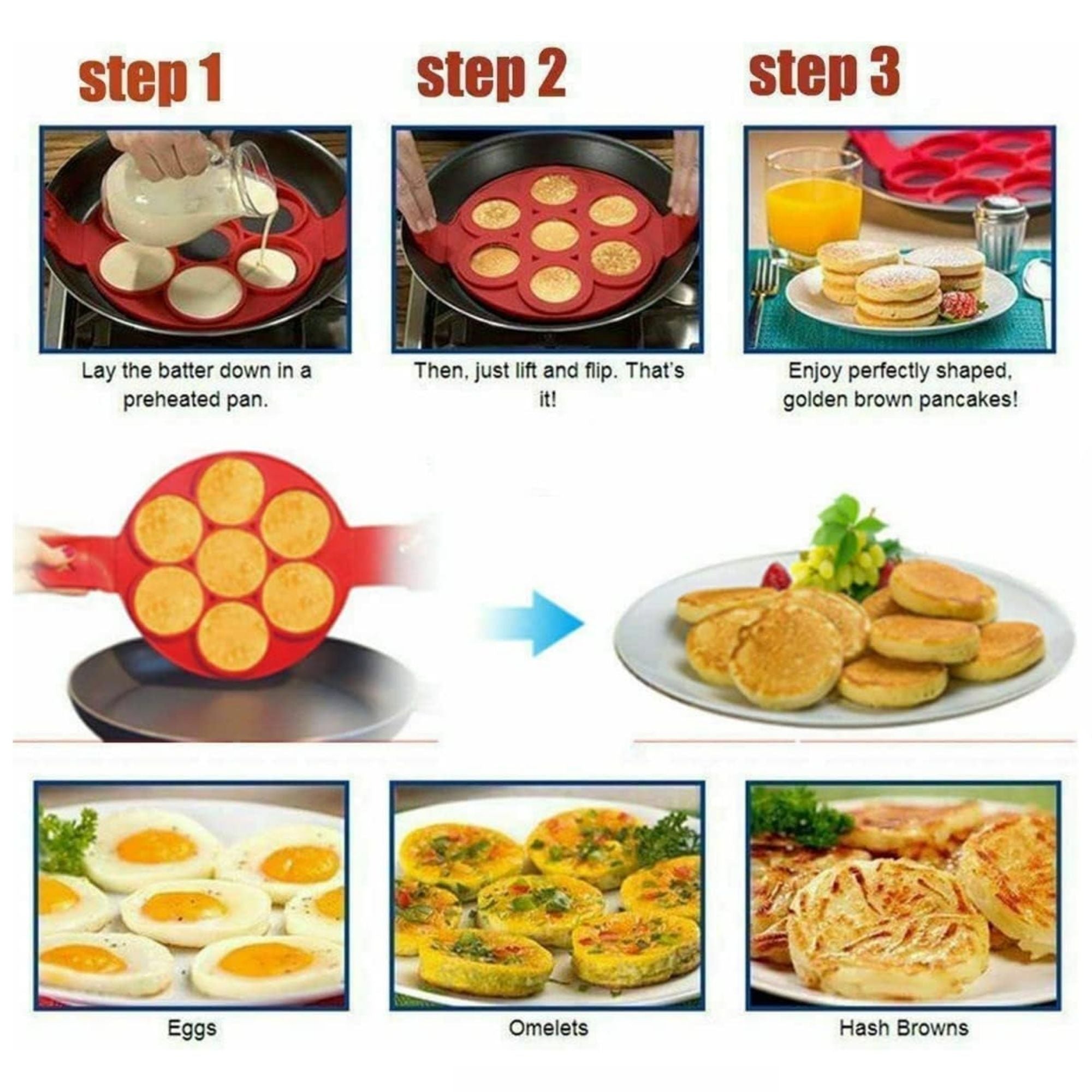 Stampo in Silicone per Pancakes Frittelle Omelette – Cecaro Group