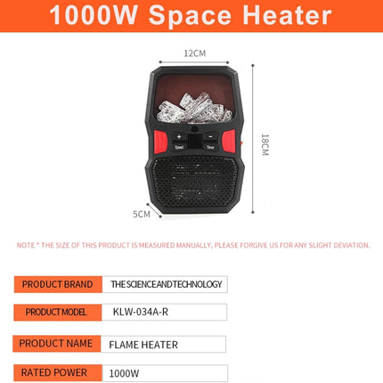 Termoventilatore Elettrico 1000W Riscaldamento  per Casa e Ufficio