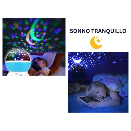 Proiettore Stelle Soffitto Luce Notturna Bambini con 8 Colori di Luci e Rotazione a 360°