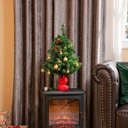 Albero di Natale Artificiale da Tavolo 60 cm 73 Rami 15 LED