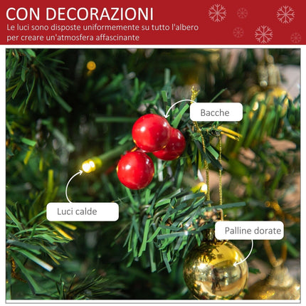 Albero di Natale Artificiale da Tavolo 60 cm 73 Rami 15 LED
