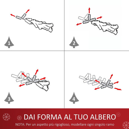 Albero di Natale Artificiale da Tavolo 60 cm 73 Rami 15 LED
