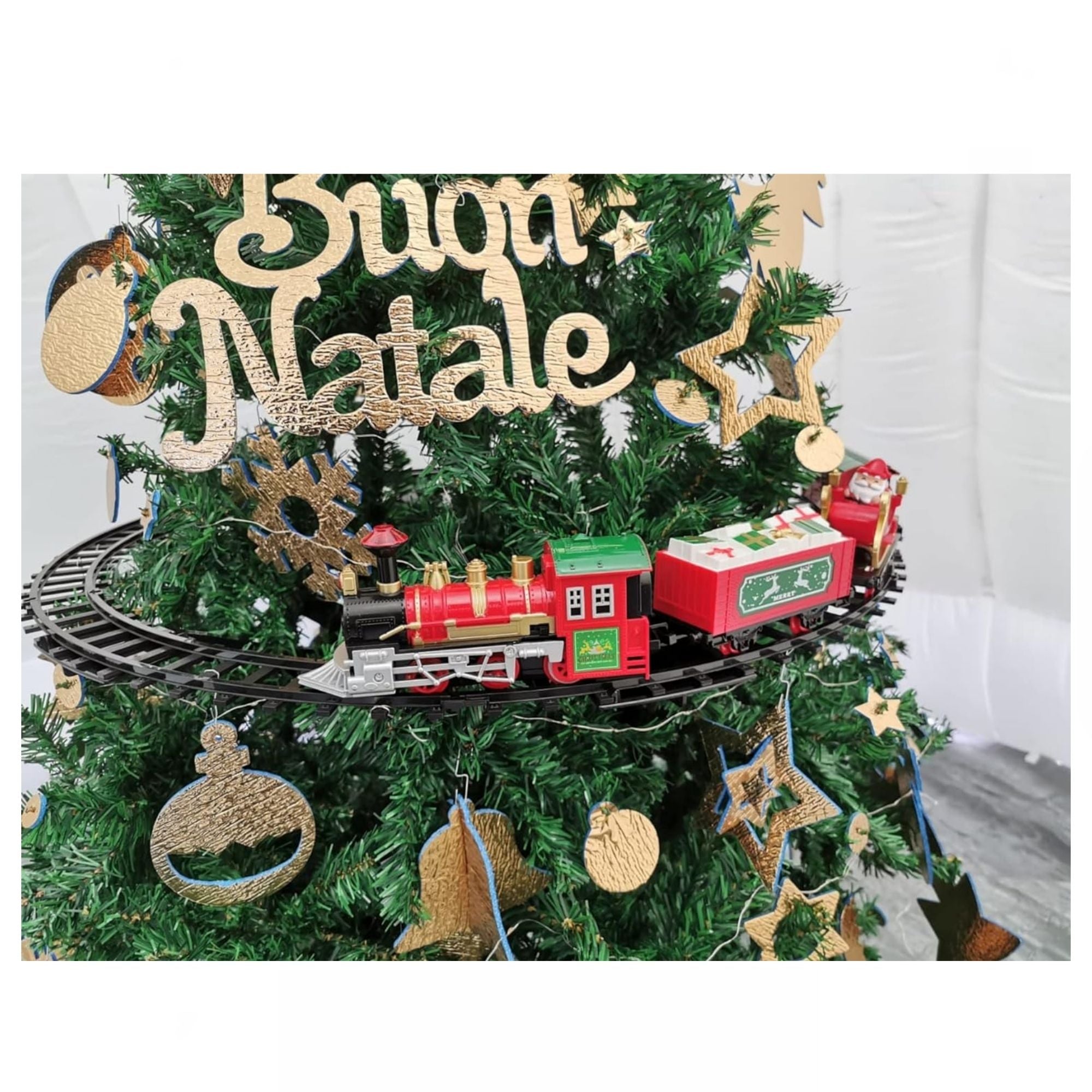 Toyvian 6 Decorazioni Natalizie In Legno A Forma Di Trenino - Addobbi Per Albero Di Natale - Regali E Etichette Regalo