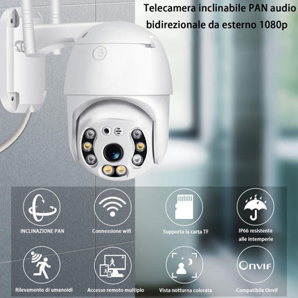 Telecamera di sorveglianza wireless wifi da esterno speed zoom motorizzata