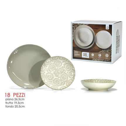 Servizio di Piatti Florenz Beige in Stoneware