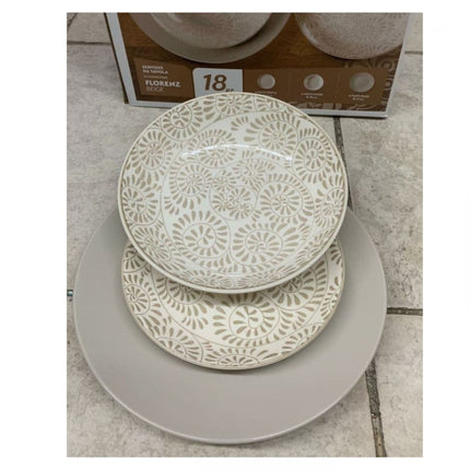 Servizio di Piatti Florenz Beige in Stoneware