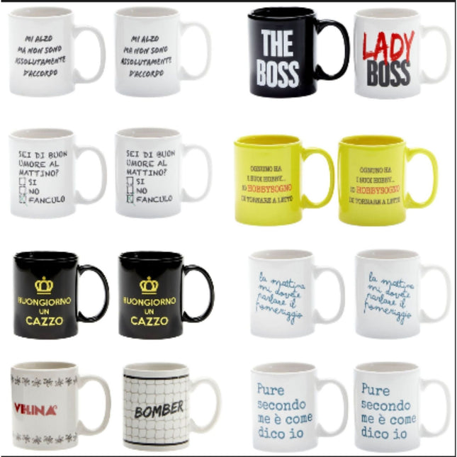 Set 2 tazzine da caffè in ceramica decorata più forty