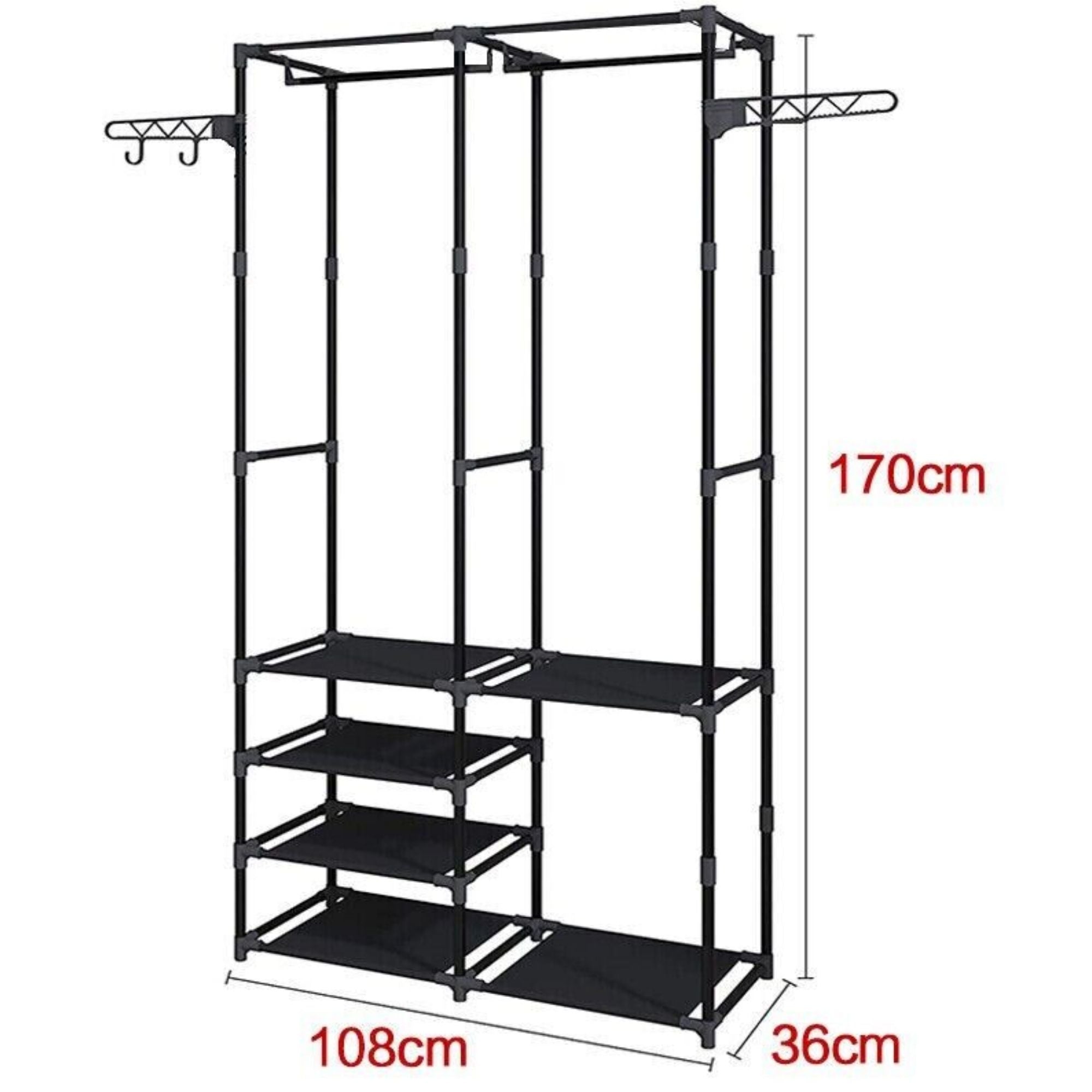 Stand Appendiabiti AQRA In Metallo - Ripiano Regolabile, 4 Metodi Assemblaggio, Grande Capacità - Foto 1