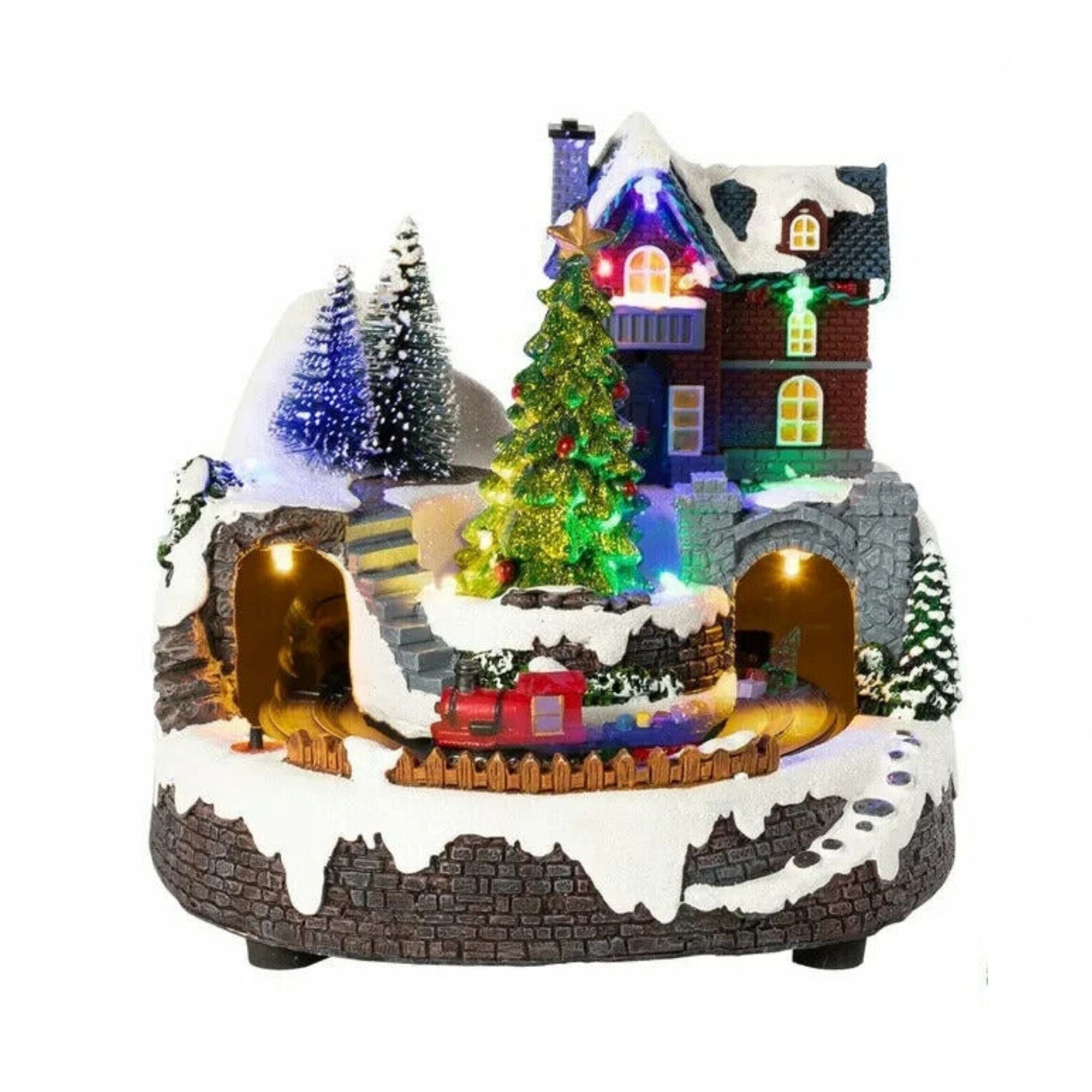 Ginger Cottages Old World Santa'S Ski Lodge - Albero di Natale in Ginger Cottages Old World Santa'S Ski Lodge - Albero di Natale in