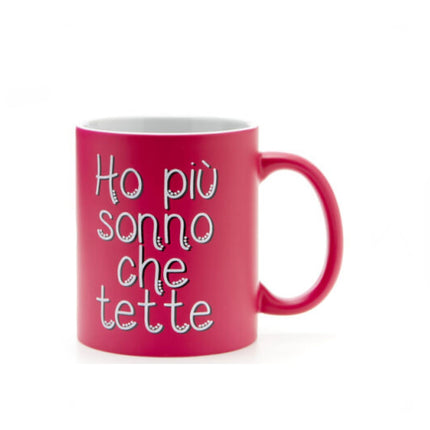 Mug tazza colazione in ceramica con manico e frase divertente Più Forty