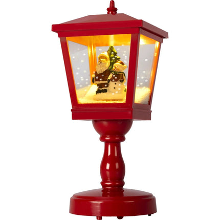 Lanterna Natalizia Babbo Natale con Luci LED Effetto Neve Luminosa e Funzione Musical