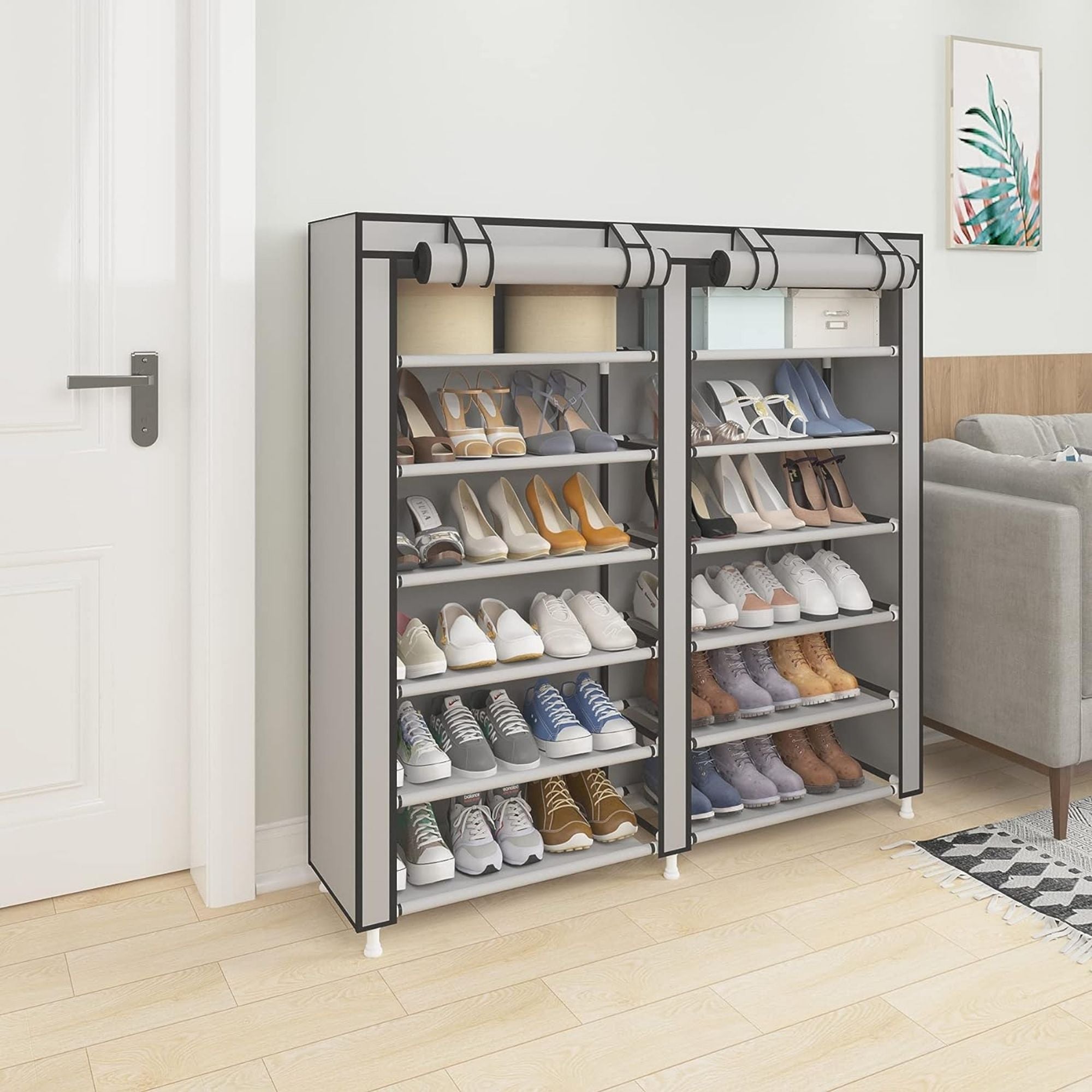 HOOBRO Scarpiera a 12 Ripiani, Scaffale Porta Scarpe Grande, Scaffale HOOBRO Scarpiera a 12 Ripiani, Scaffale Porta Scarpe Grande, Scaffale