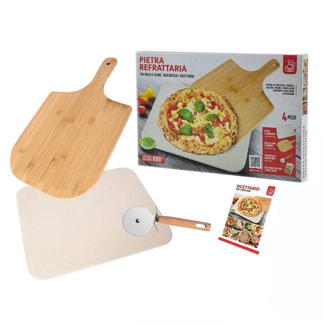 Pala per Pizza in Legno di Betulla SLIM 46x28 con Rotella e Piatto