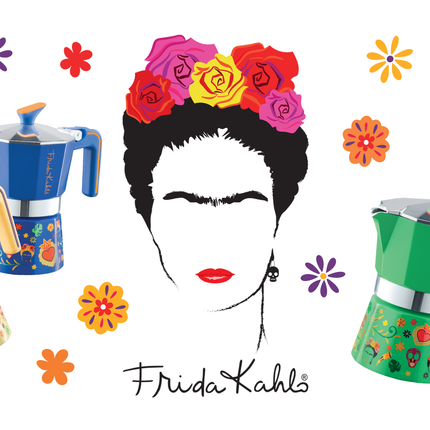 Caffettiera Frida Kahlo 1, 2, 3, 6 Tazze (Colori Assortiti) – Pedrini