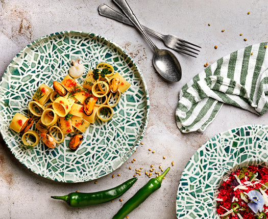 Piatto Edge Emerald Porcellana Verde (23cm, 27cm) - Tognana