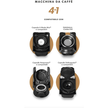 Macchina da Caffè 4 in 1 Express - 1450 Watt