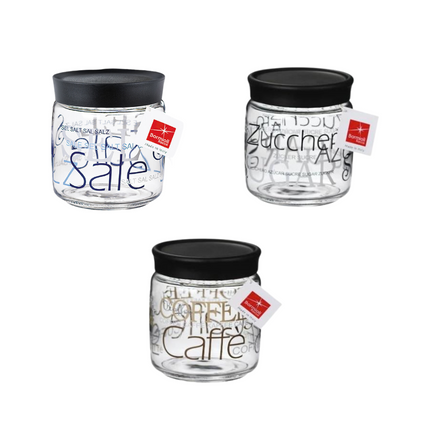 Set di Barattoli per Sale, Zucchero e Caffè in Vetro Trasparente - Bormioli