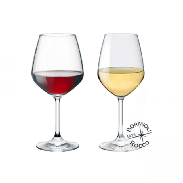 Set 6 calici Divino Bianco e Rosso Bormioli