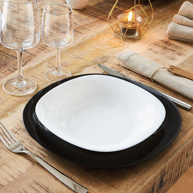 Servizio da Tavola in Vetro Opale 18 Pezzi, Black & White - Luminarc Carine