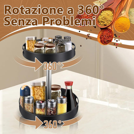 Organizzatore Spezie 2 Livelli Girevole 360°