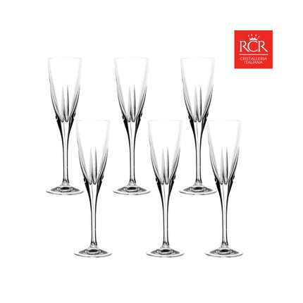 Set 6 Calici Flute Champagne 17 Cl  RCR Fusion